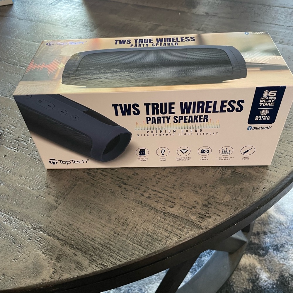TopTech TWS True Wireless Party Speaker - Blue